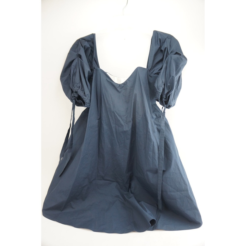 1st Sight Mini Dress Womens XS Navy Blue Puff Sleeve Corset Bodice‎ Good